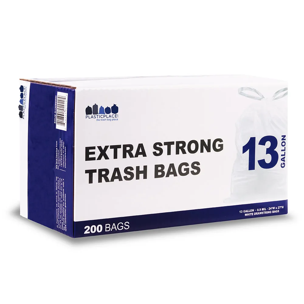 13 Gallon Drawstring Bags - 1.2 Mil - 100/Case