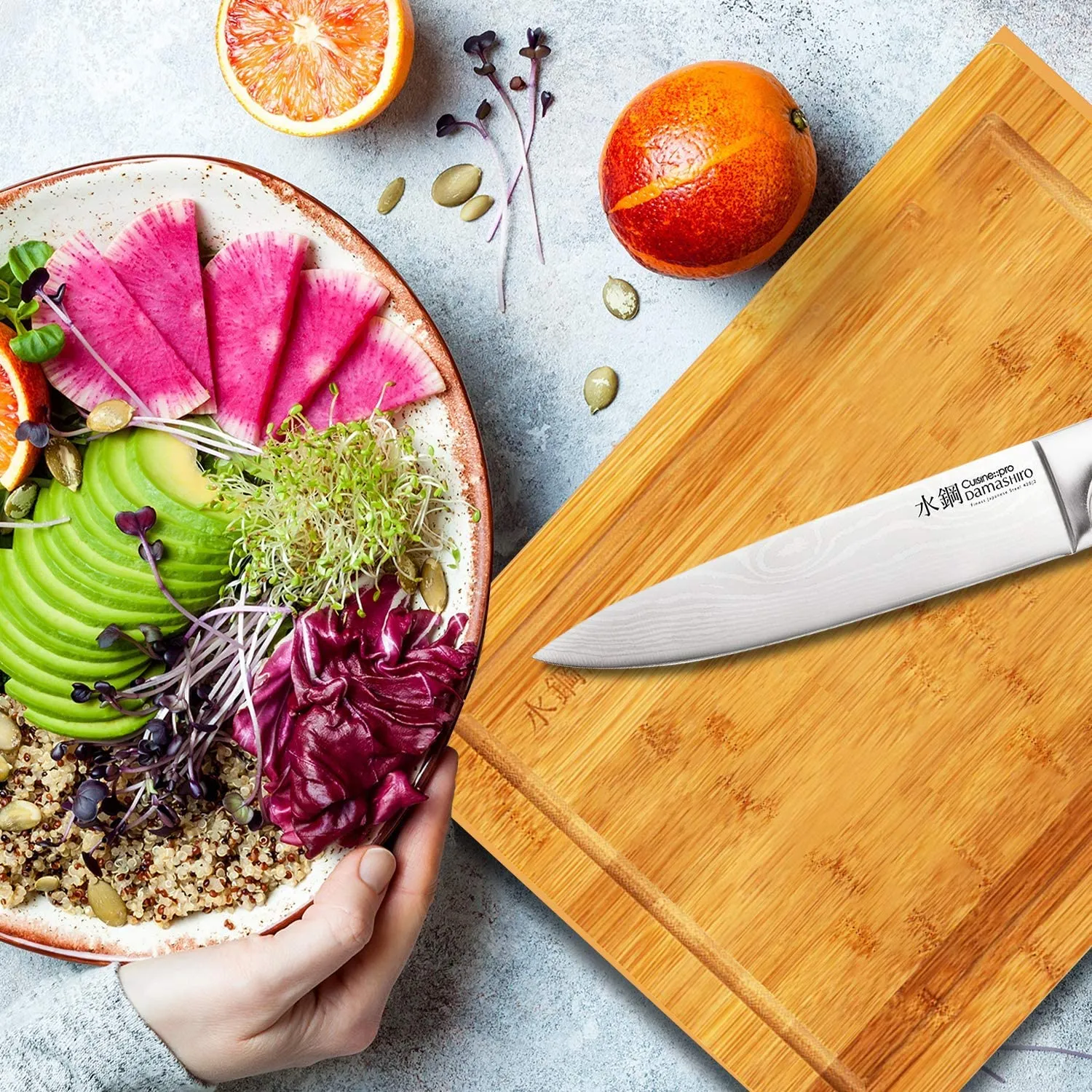 Cuisine::pro Damashiro Santoku & Board
