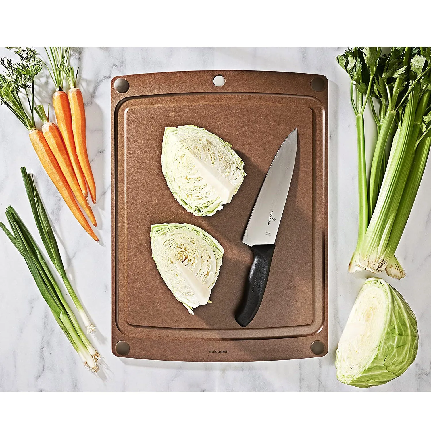 Epicurean All-In-One 19.5-Inch × 14.5-Inch Cutting Board, Nutmeg/Brown
