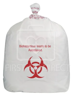 INFECTIOUS WASTE BAGS - AUTOCLAVABLE - CLEAR - 63.5 x 76.2 cm 50/PACK