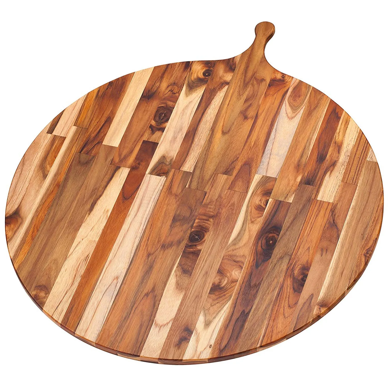 Teakhaus Cutting Board - Large Round Serving Board With Handle