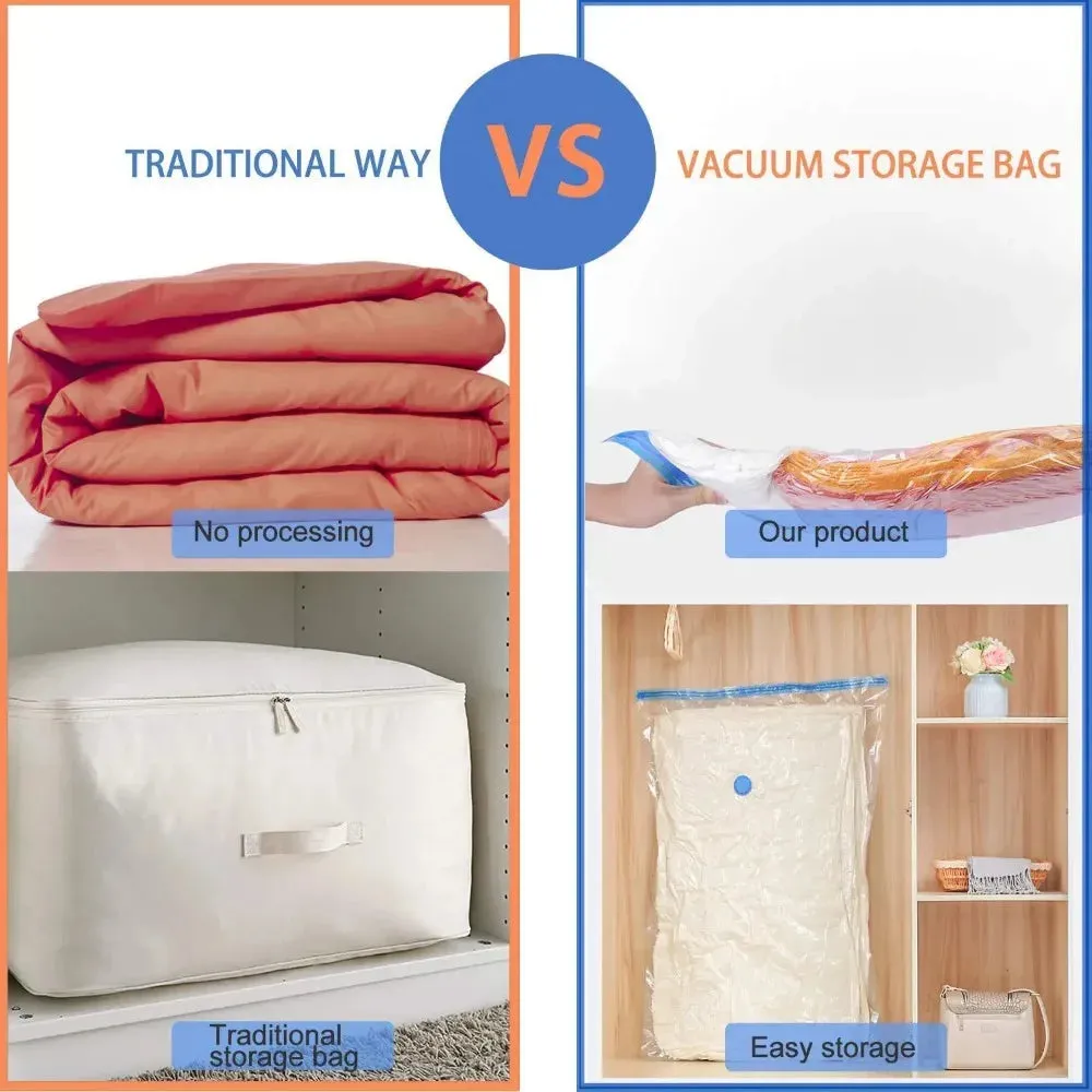 Vacuum Storage Bags,for Bedding,Pillows,Towel,Clothes Space Saver Travel Storage Bag,With Hand-electric-Pump,Vacuum Bag Package